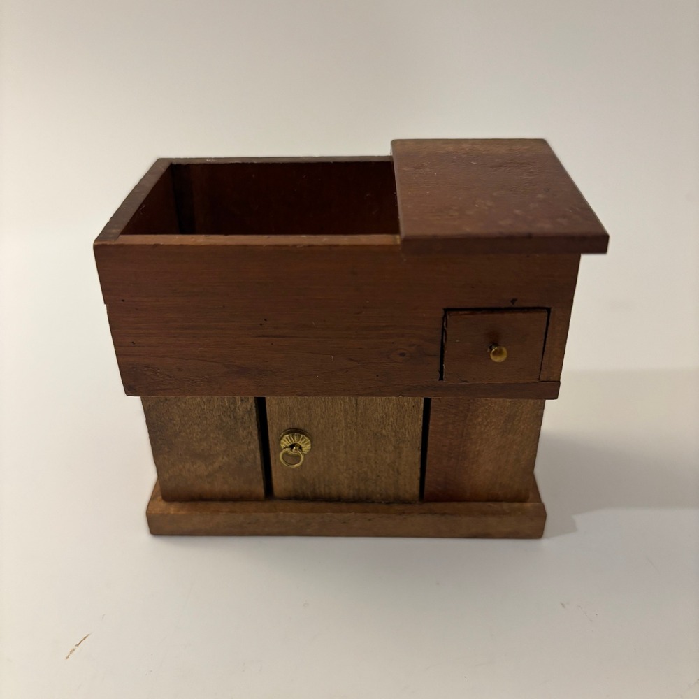 VTG Shackman Dollhouse Miniature Wood Dry Sink Open Desk Cabinet 1:12 Japan